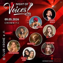 Night of Voices | 90-min&uuml;tiges Konzert-Highlight mit 8 besonderen Stimmen