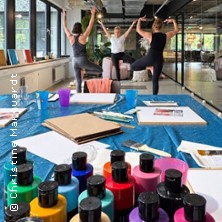Gruppenevent Flow & Farbe | Yoga trifft Kunst