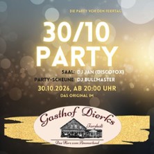 30/10 Party in Saal und Scheune