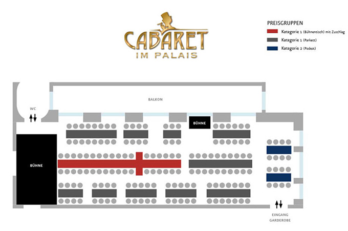 Cabaret im Palais - Sitzplan