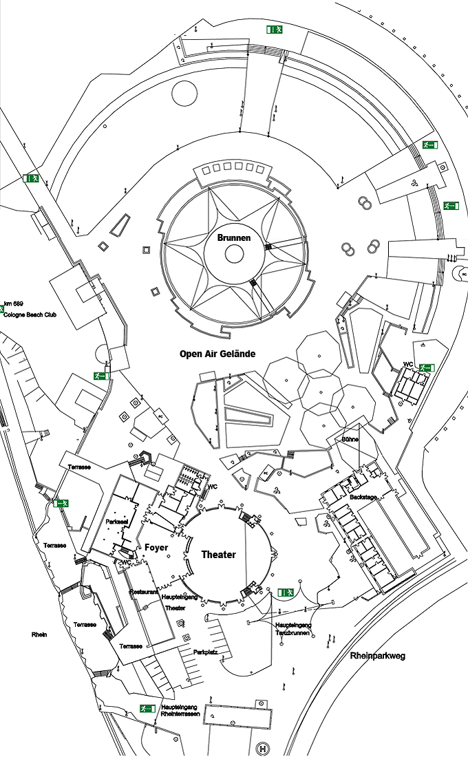 Tanzbrunnen K&ouml;ln - &Uuml;bersichtsplan